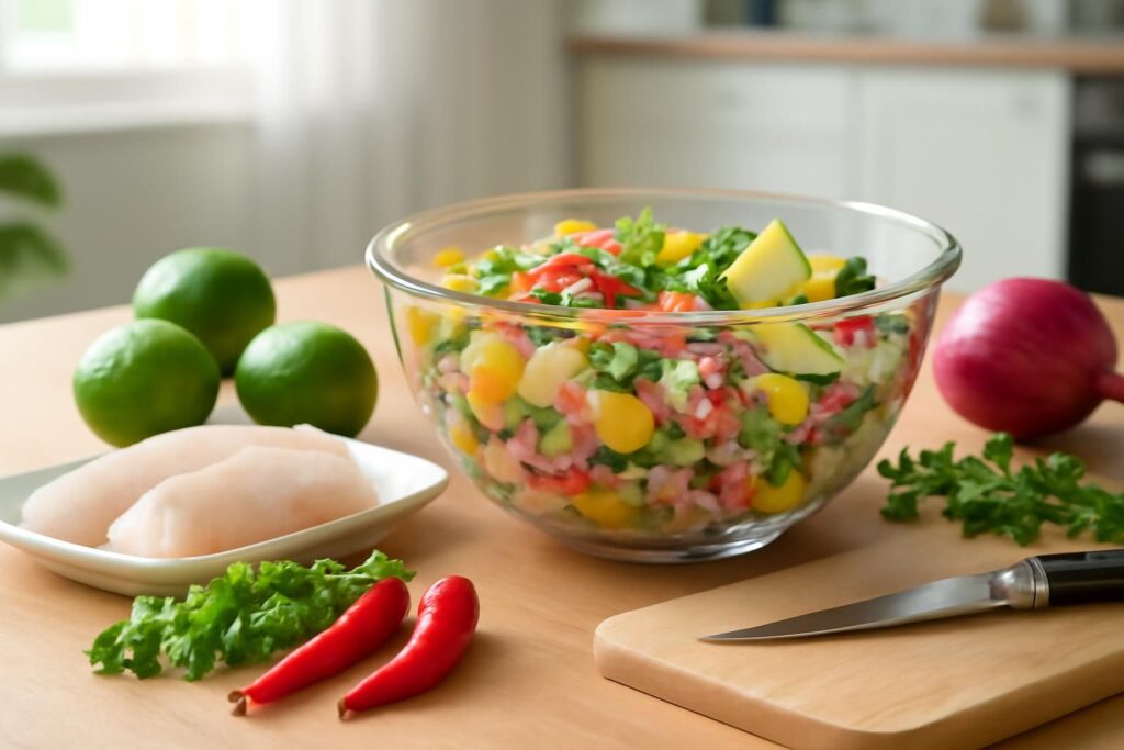 apprenez à préparer un ceviche de poisson frais et savoureux avec notre guide simple et rapide, parfait pour une entrée fraîche et pleine de goût.
